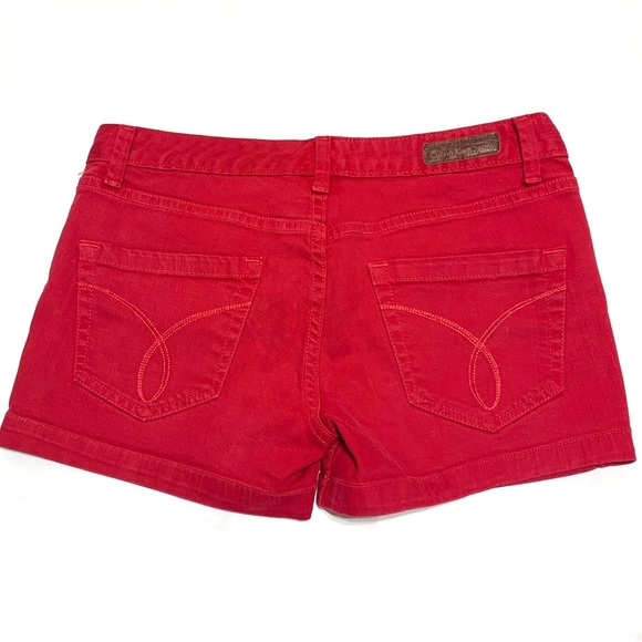 Like New Calvin Klein Red Stretch Cotton Classic Jean Shorts Size 2 - Picture 2 of 9